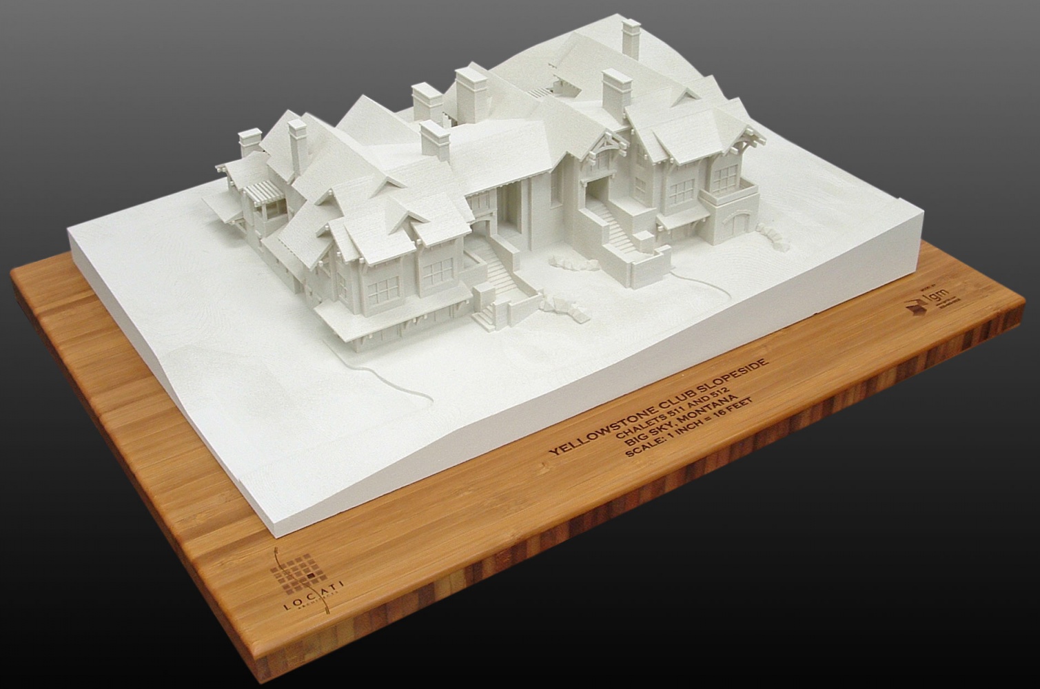 a Single 3D Print of a Home mounted to a Plyboo Plaque