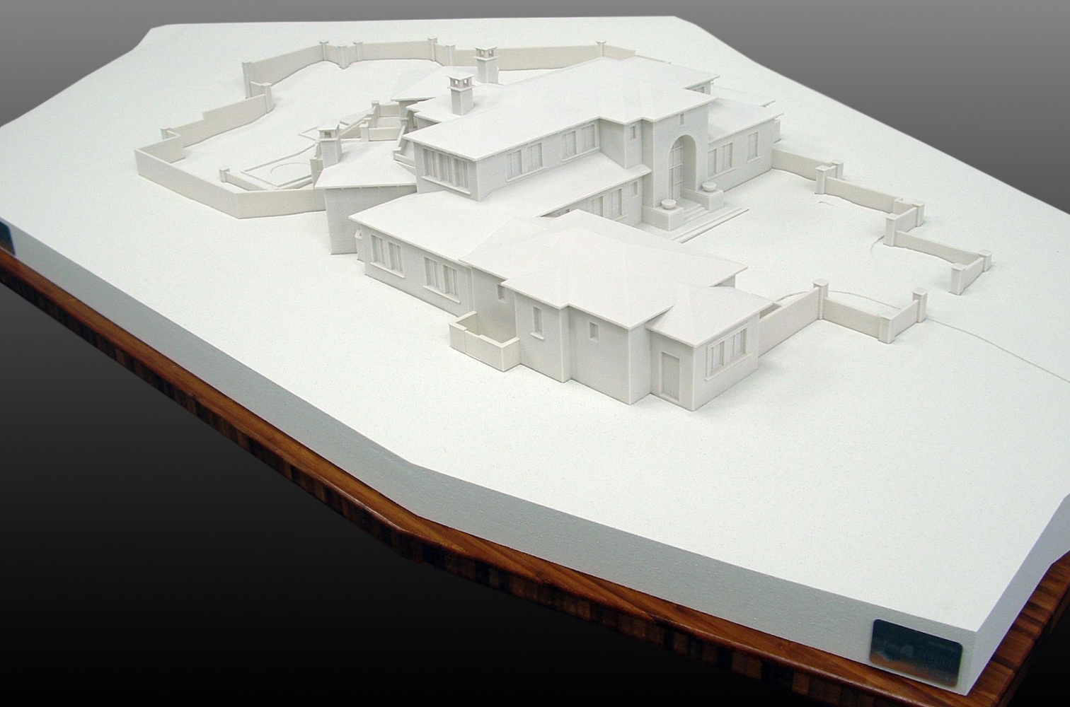 3D Printed Building on White Terrain Form