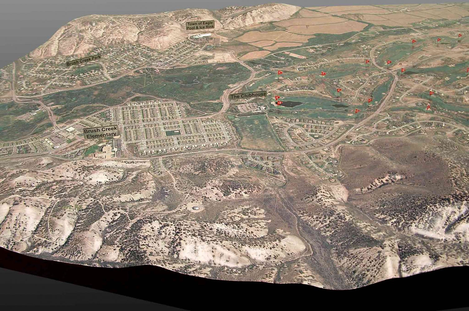 Full Color Overlay on CNC Machined 3D Landform Model