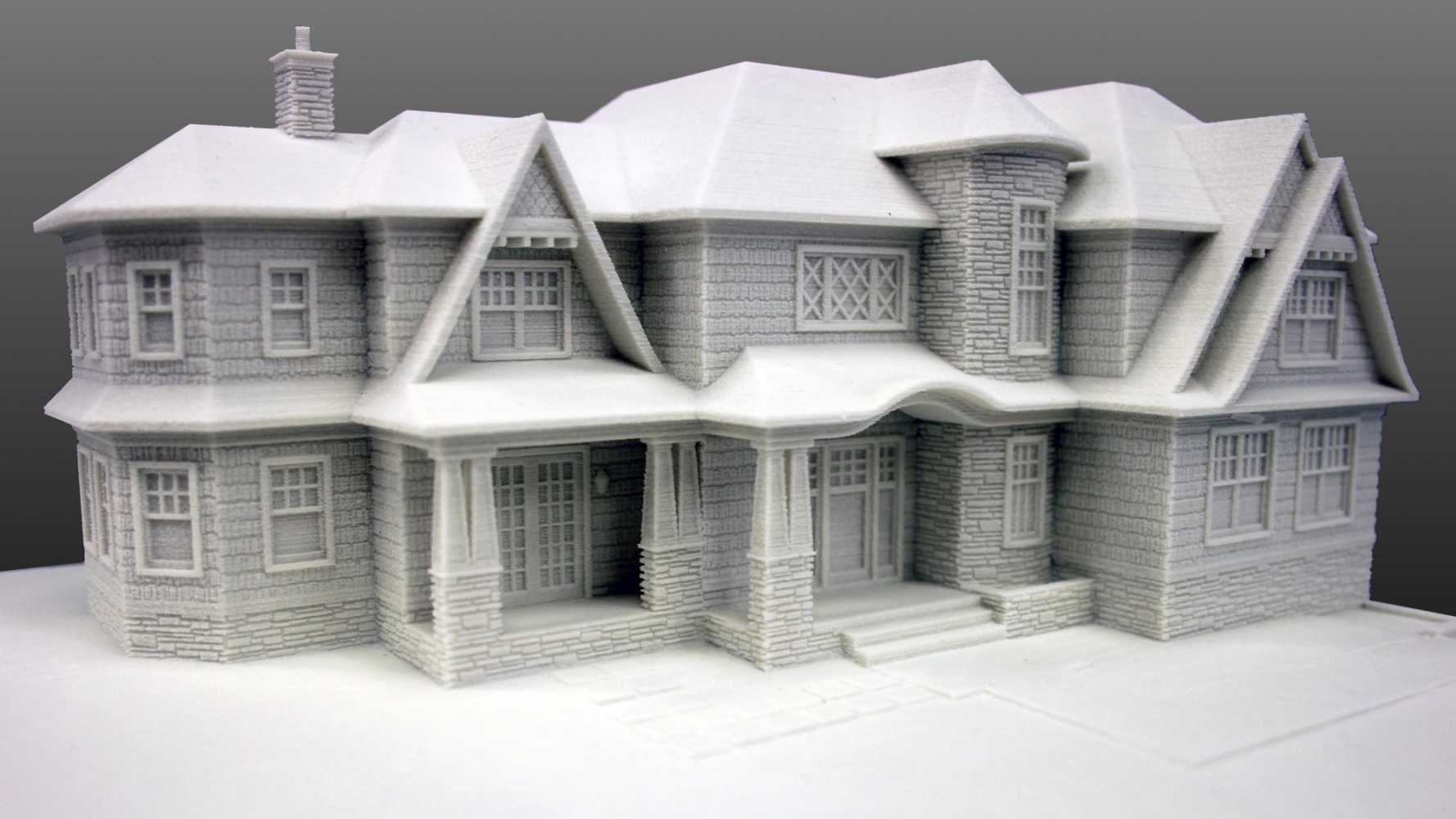 Architectural 3D Print of a home with material textures