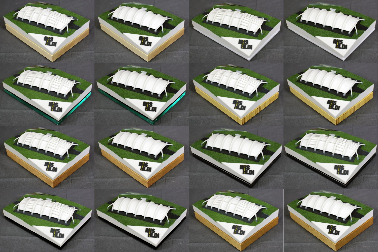 Twelve model and plaque variations