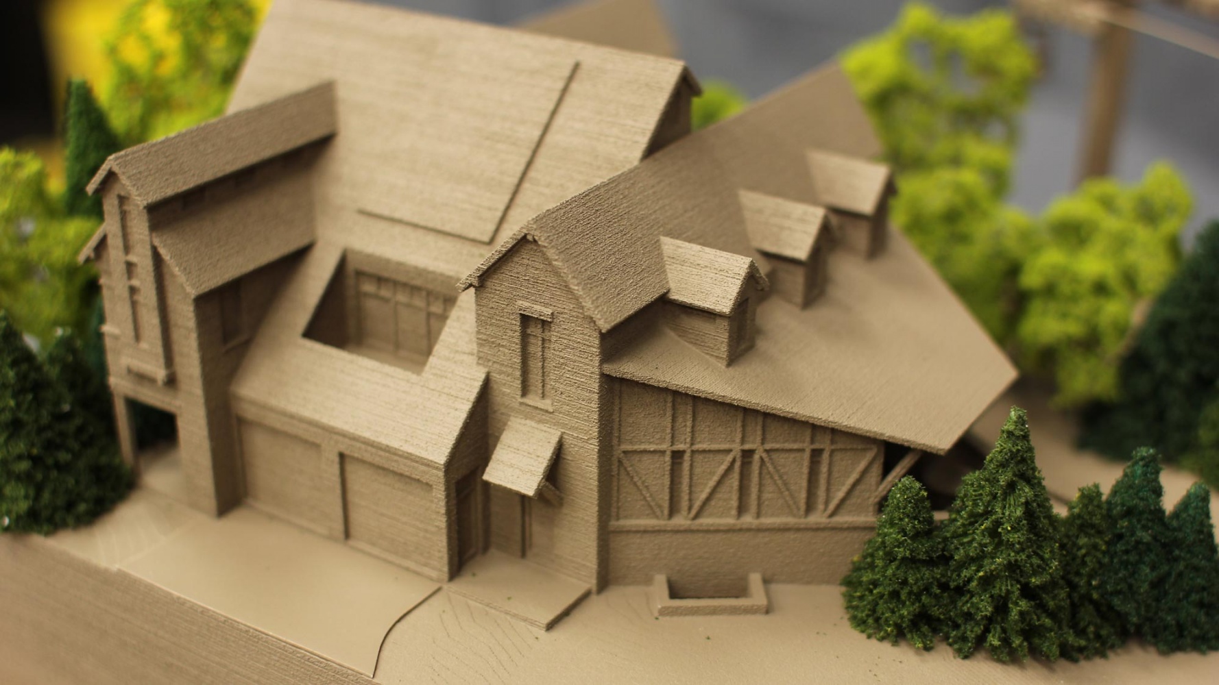1 to 12 scale 3d print model of a home and ski slope