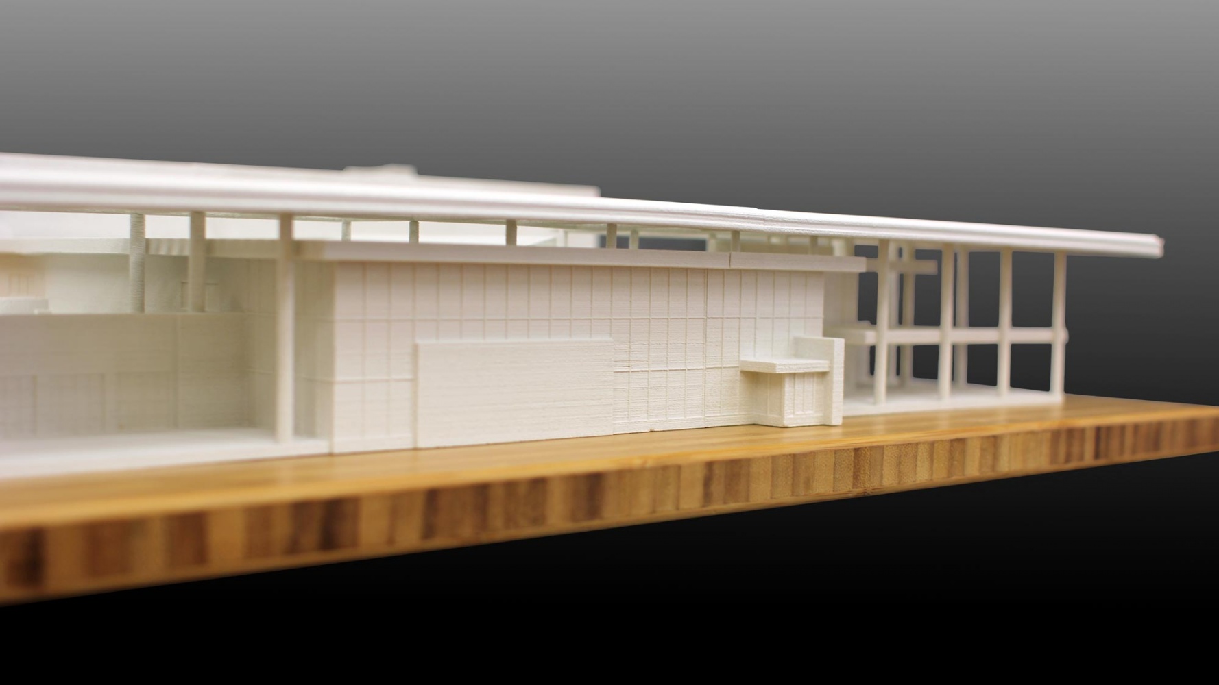 The elevation of the BMW dealership 3d printed